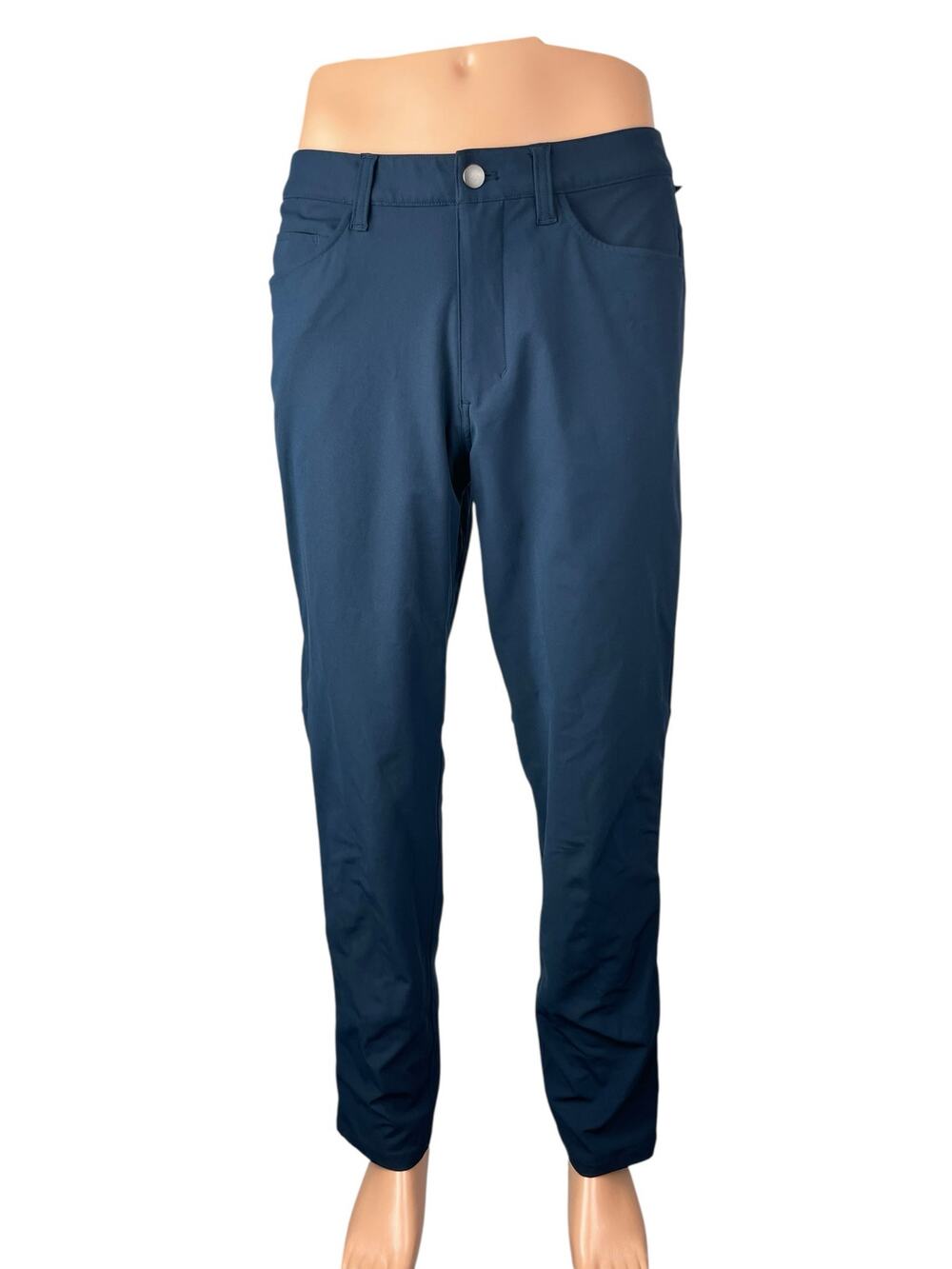 Lululemon ABC Men's Blue Slim Fit Straight Casual Chino Khaki Trousers Pants 32